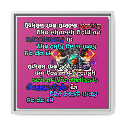 doggystyle - framed canvas art (pink)