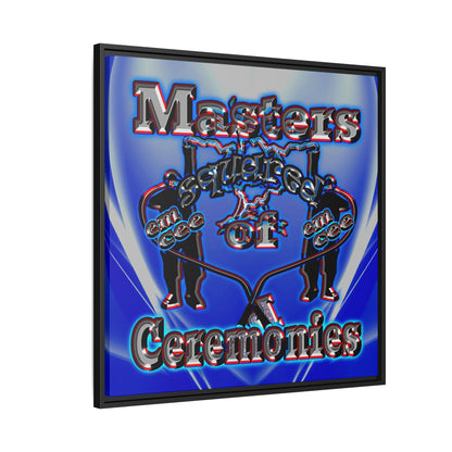 em cee squared - framed canvas art (blue-white wave)