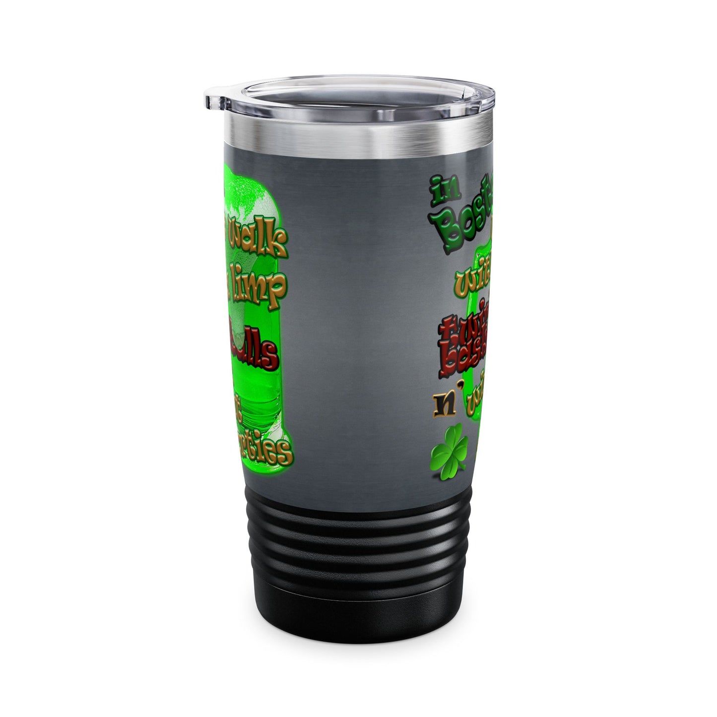 celtics logo - Ringneck Tumbler, 20oz (grey-light grey)