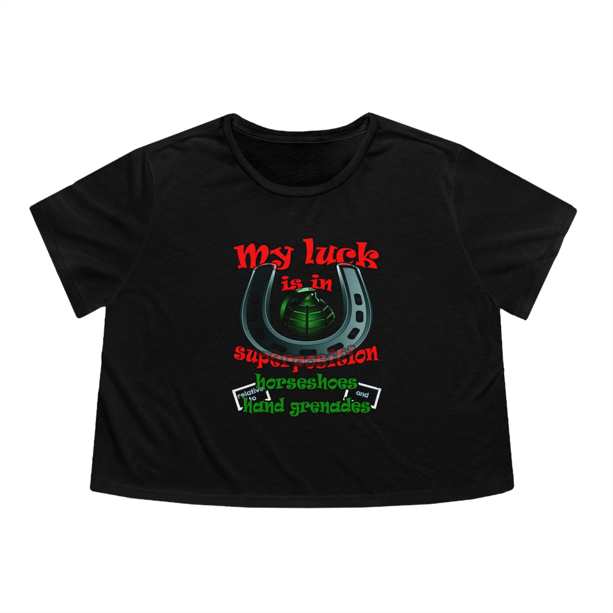 my luck - Women's Flowy Cropped Tee