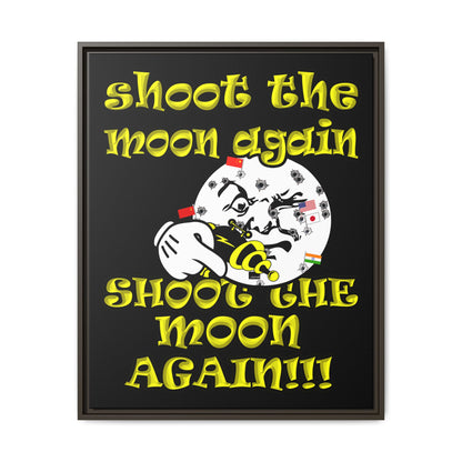 shoot the moon again - framed canvas art (black)