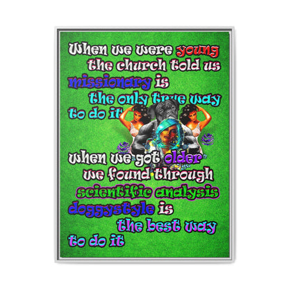 doggystyle - framed canvas art (green turf)