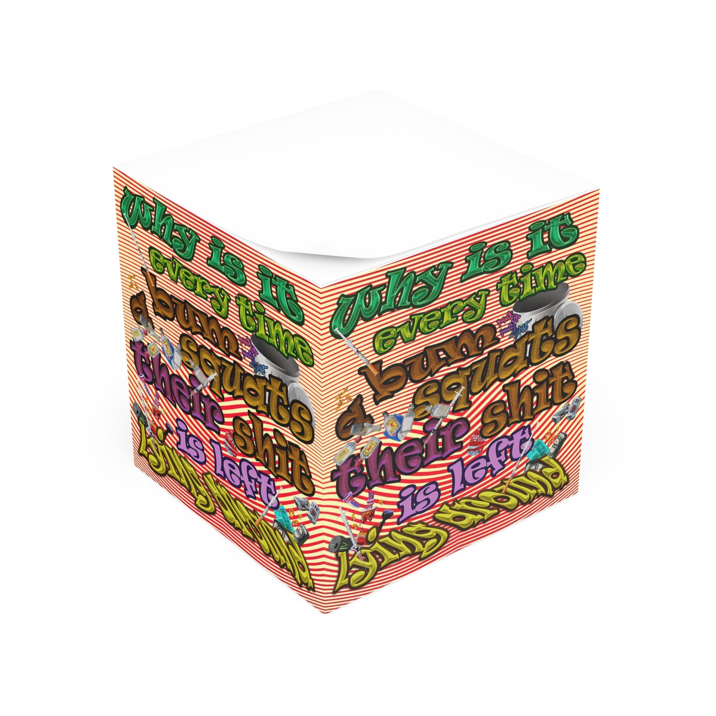 the bum's shit - note cube (yellow-orange wave)