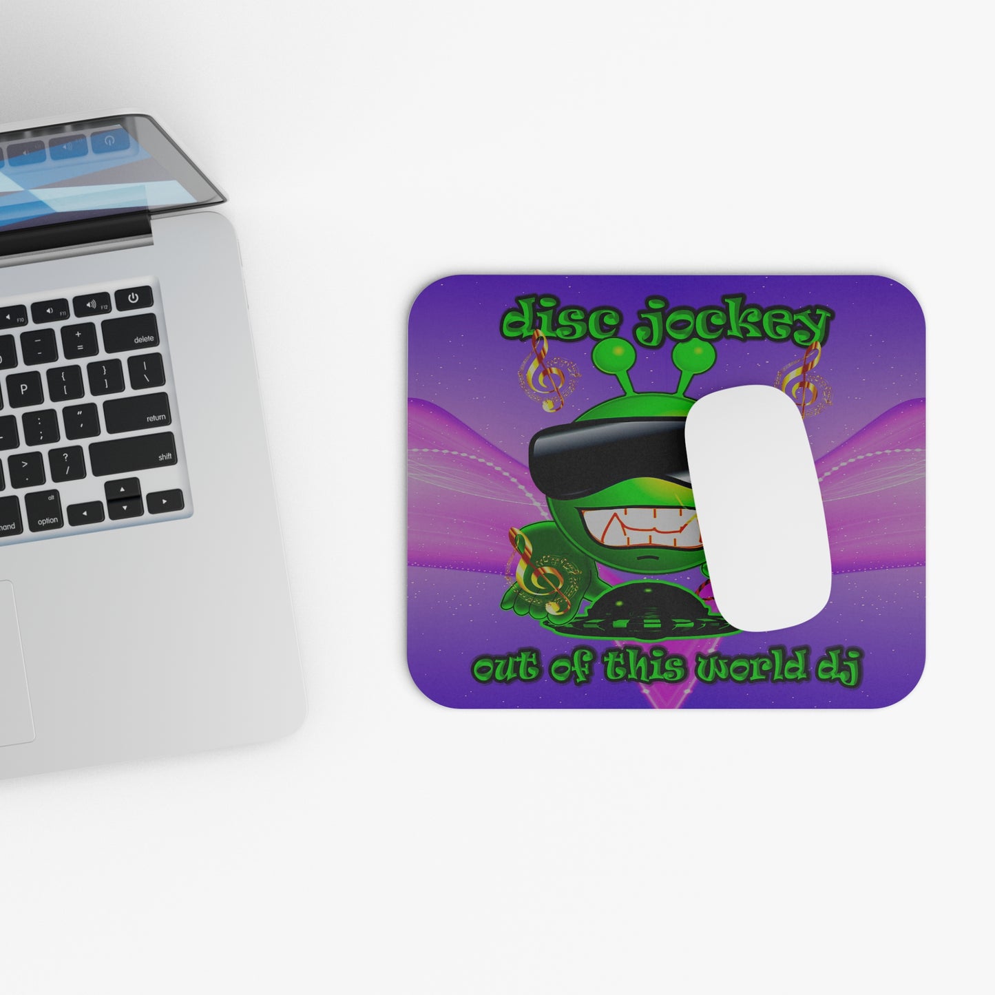 disc jockey - Mouse Pad (Rectangle) (purple-pink wave)