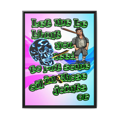 og - framed canvas art (light blue-pink wave)