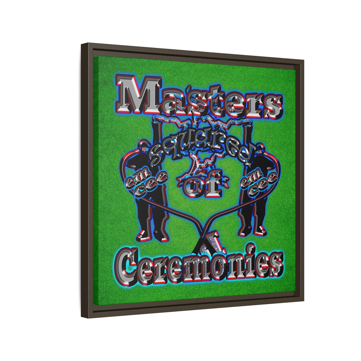em cee squared - framed canvas art (green turf)
