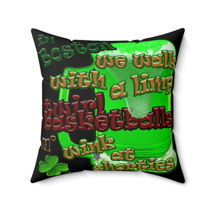 celtics logo - Spun Polyester Square Pillow - (black)