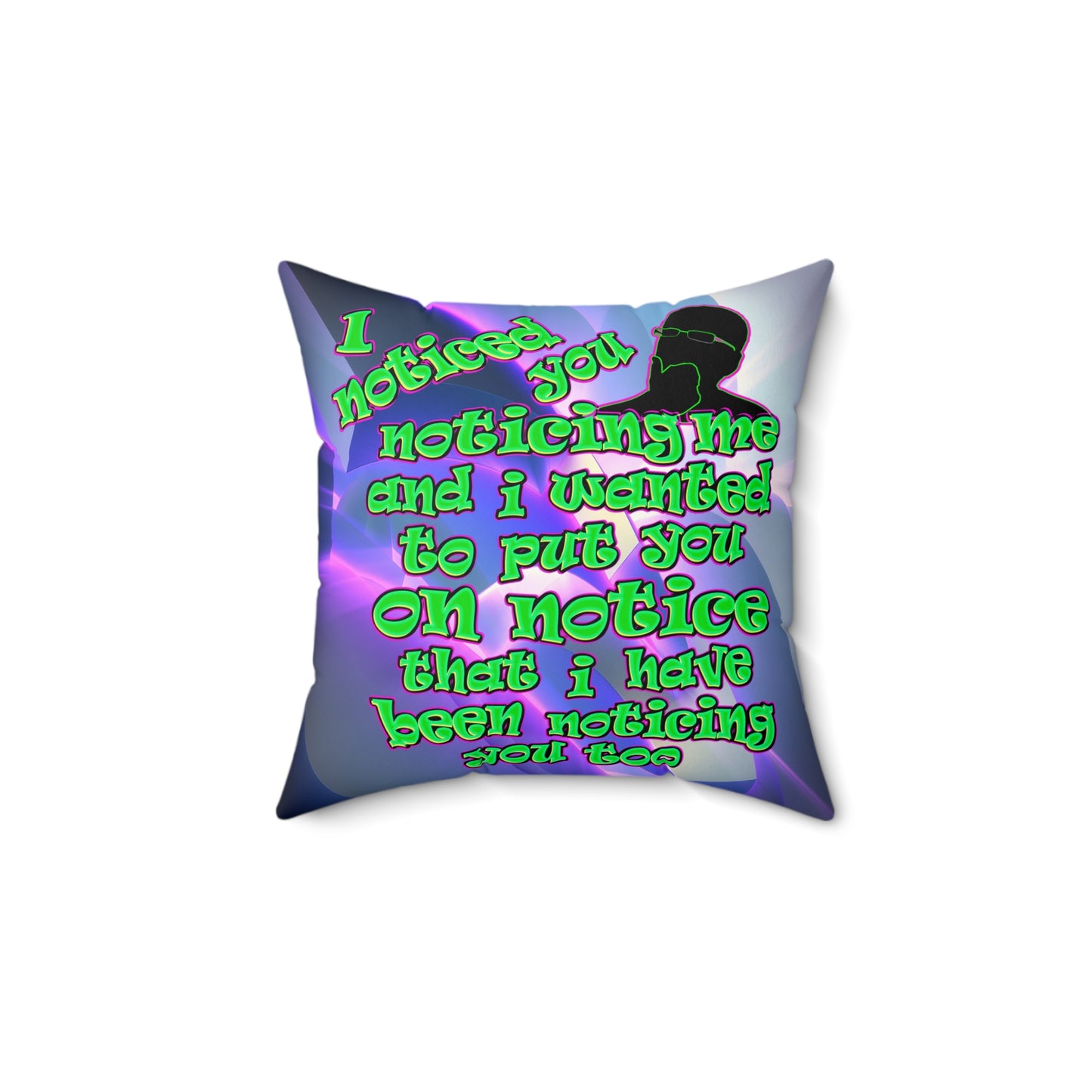 noticed you noticing - Spun Polyester Square Pillow - (grey-pink wave)