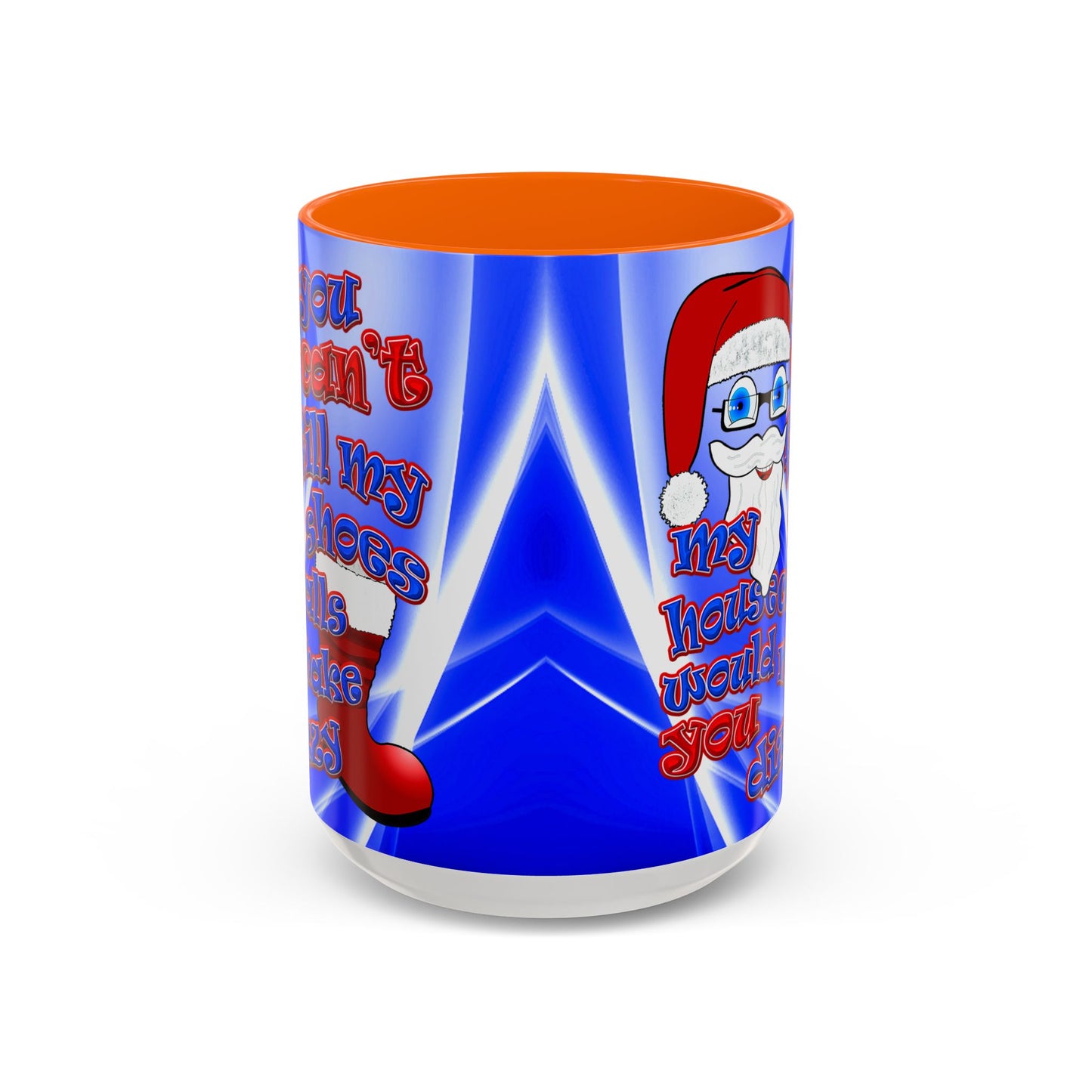 santa's shoes - Accent Mug (blue-white wave)