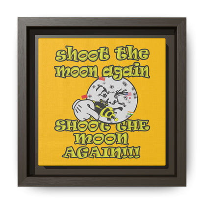 shoot the moon again - framed canvas art (yellow)