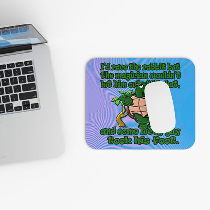 turtle race - Mouse Pad (Rectangle) (light blue-purple wave)