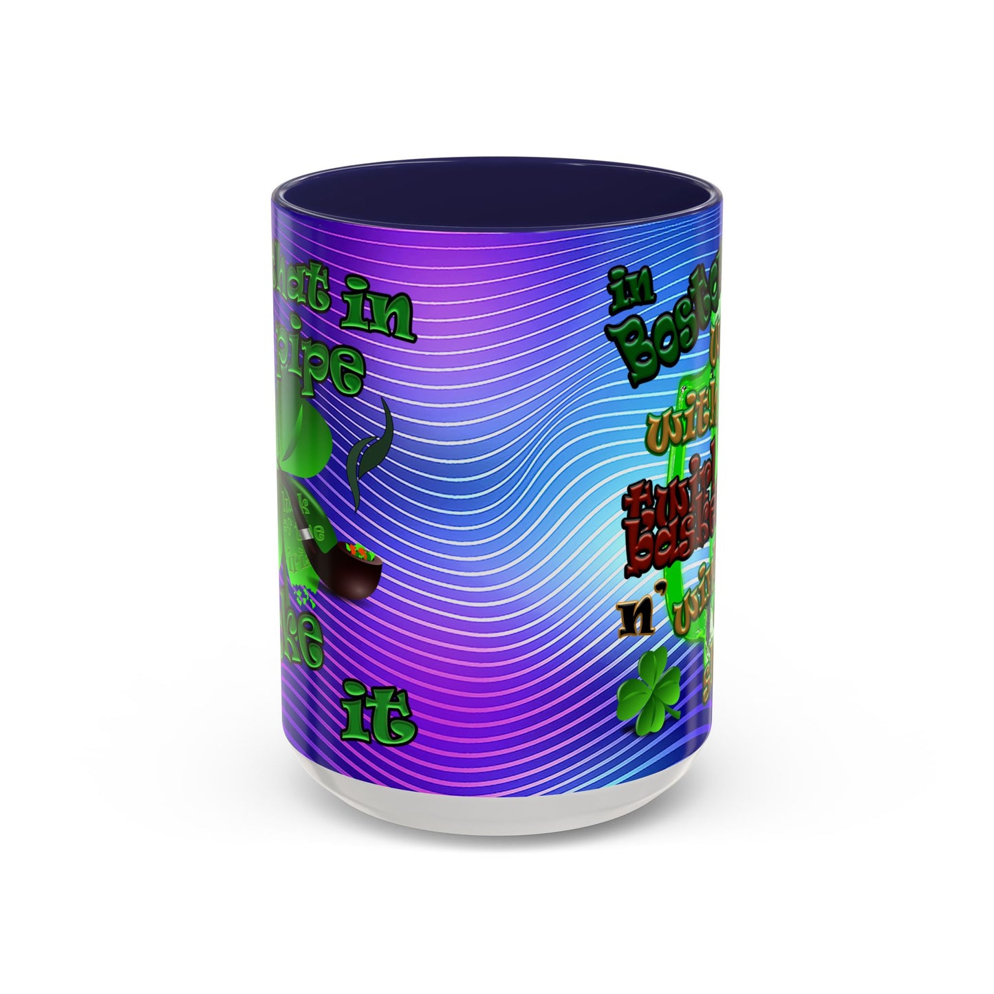 celtics logo - Accent Mug (purple wave)