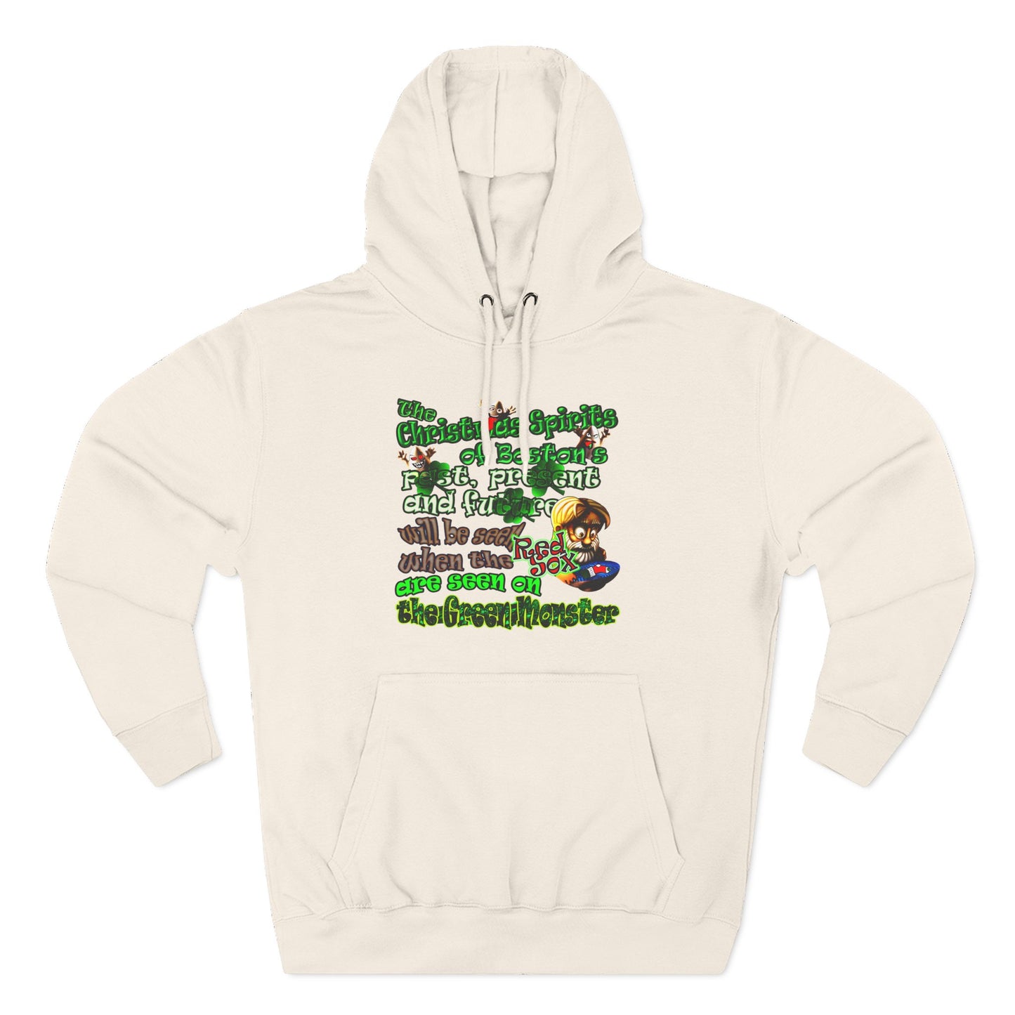 christmas spirits of boston - Three-Panel Fleece Hoodie