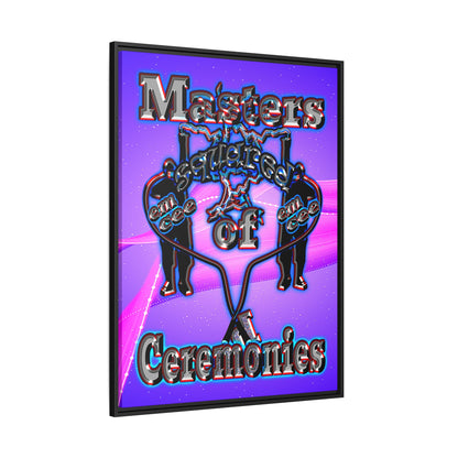 em cee squared - framed canvas art (purple-pink wave)