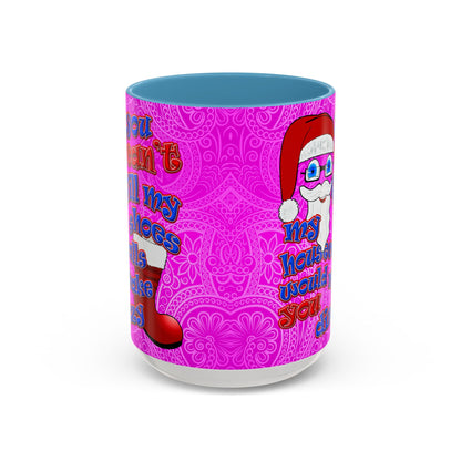santa's shoes - Accent Mug (pink swirl)