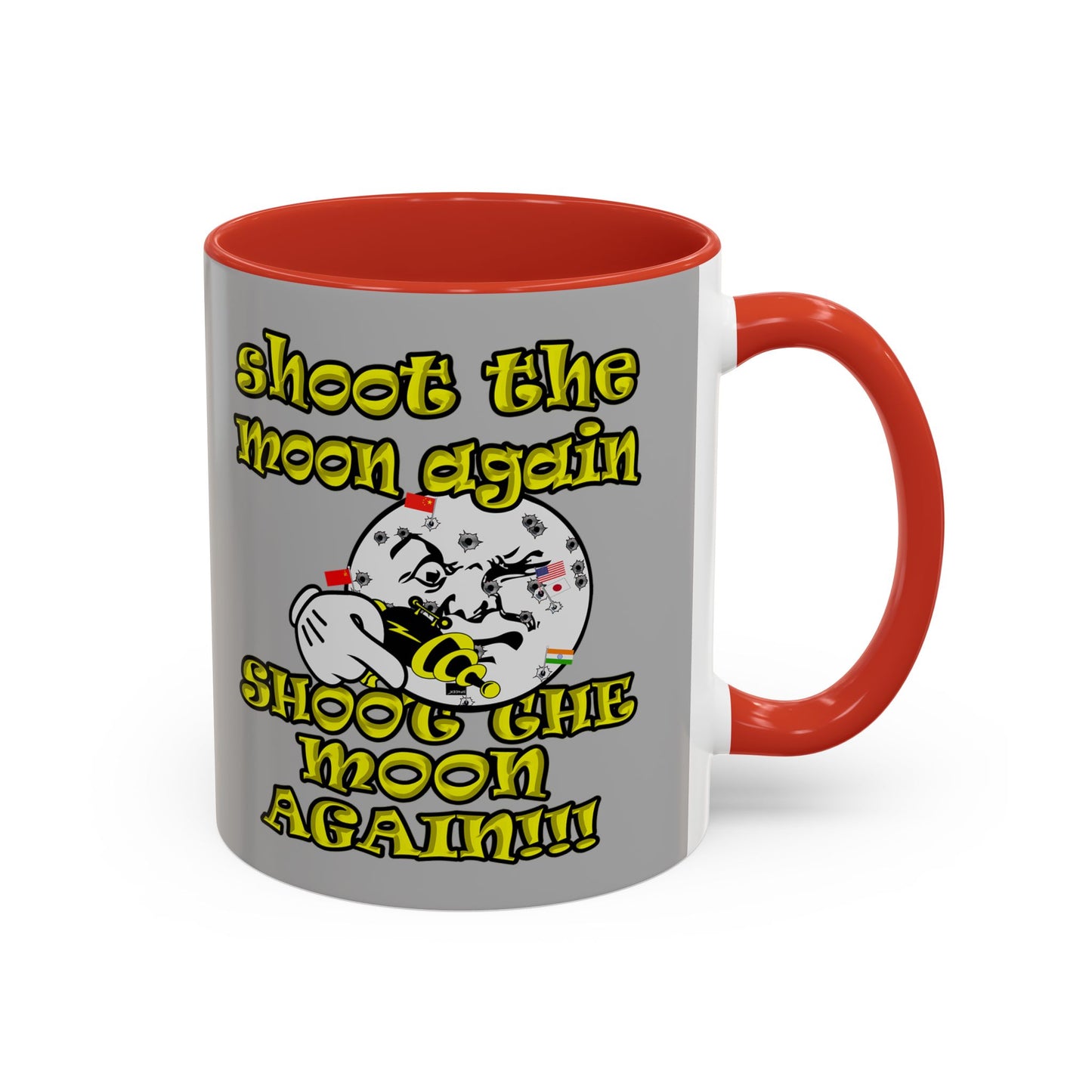 shoot the moon again - Accent Mug (light grey)