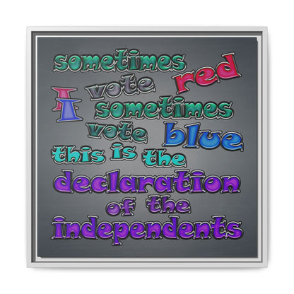 declaration of the independents - framed canvas art (grey-light grey)