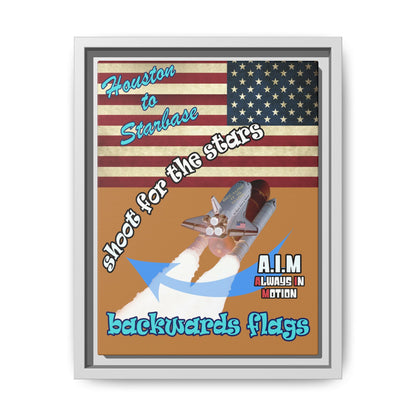 shoot for the stars - framed canvas art (light brown)