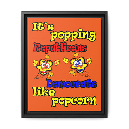 popping like popcorn - framed canvas art (orange)