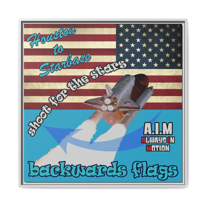 shoot for the stars - framed canvas art (turquoise)