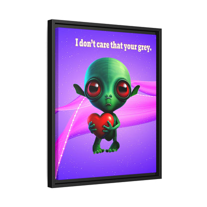 I don't care that your grey - framed canvas art (purple-pink wave)