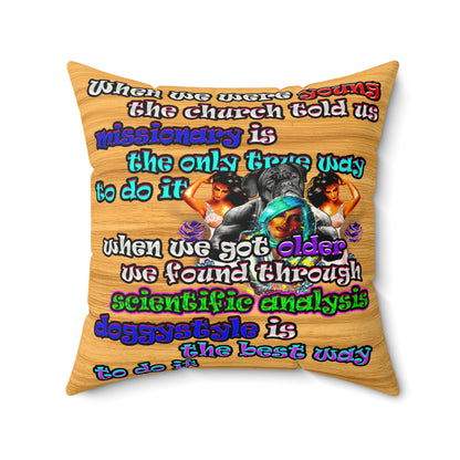 doggystyle - Faux Suede Square Pillow - (butterscotch wood finish)