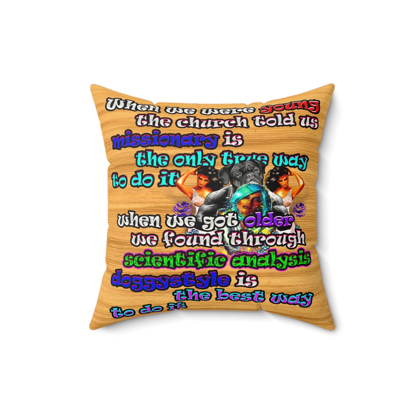 doggystyle - Faux Suede Square Pillow - (butterscotch wood finish)