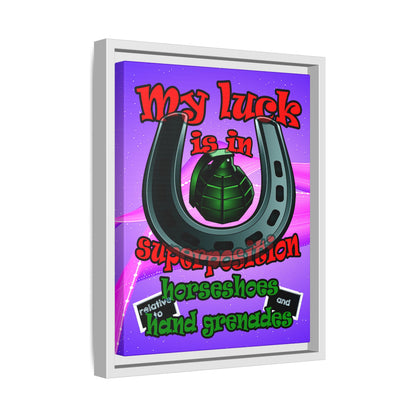 my luck - framed canvas art (purple-pink wave)