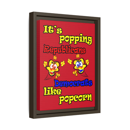 popping like popcorn - framed canvas art (dark red)