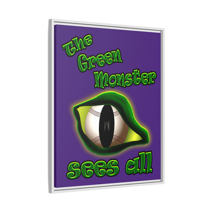 green monster - framed canvas art (purple)