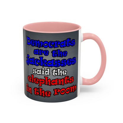 donkeys and elephants - Accent Mug (grey-light grey)