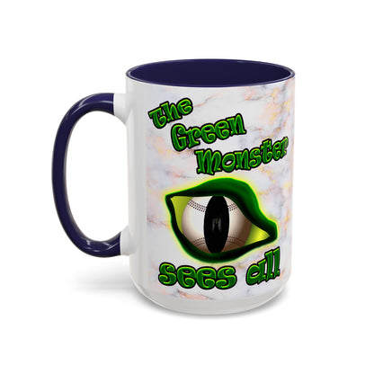 green monster - Accent Mug (white marble)