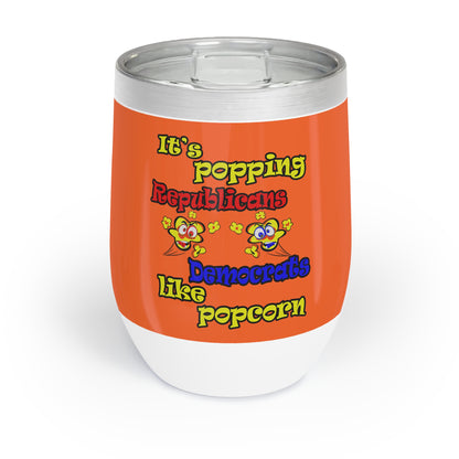 popping like popcorn - Chill Wine Tumbler (orange)