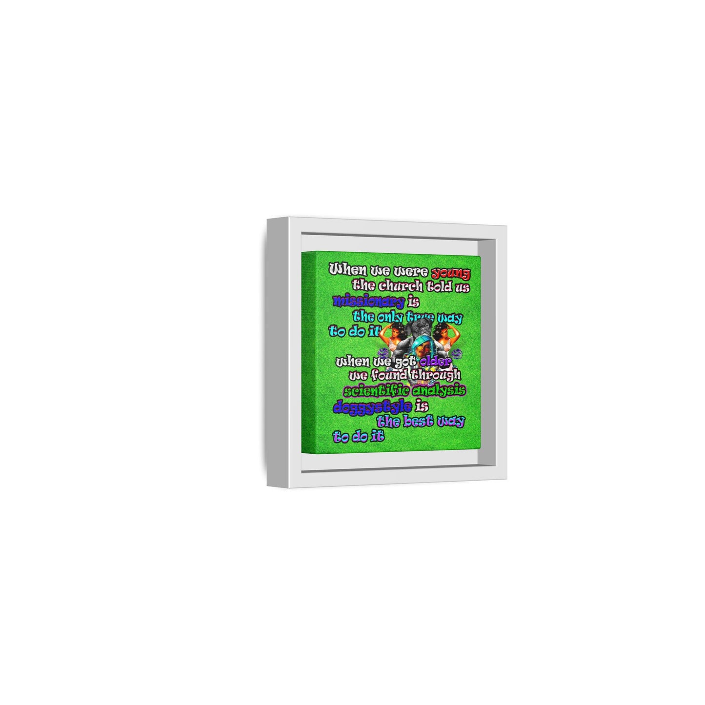 doggystyle - framed canvas art (green turf)