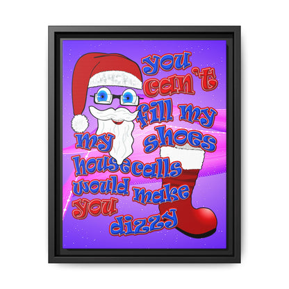 santa's shoes - framed canvas art (purple-pink wave)