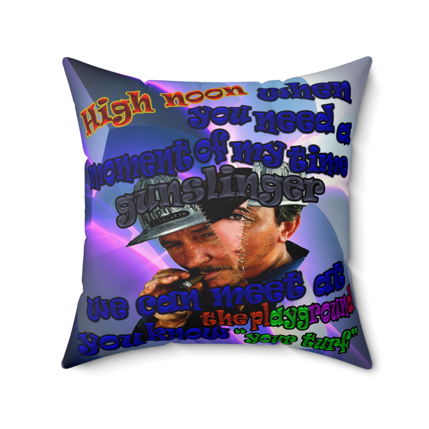 high noon - Faux Suede Square Pillow - (grey-pink wave)