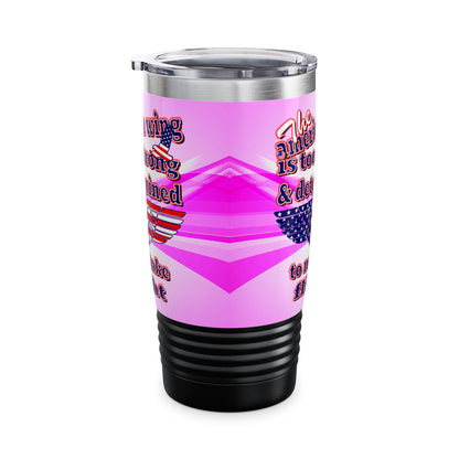 american wing - Ringneck Tumbler, 20oz (light blue-pink wave)