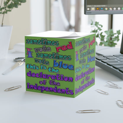 declaration of the independents - note cube (green)