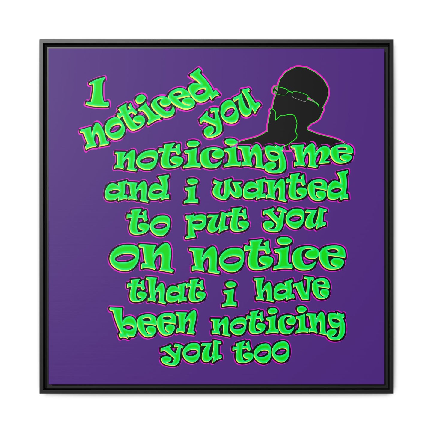 noticed you noticing - framed canvas art (purple)