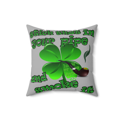 celtics logo - Spun Polyester Square Pillow - (light grey)
