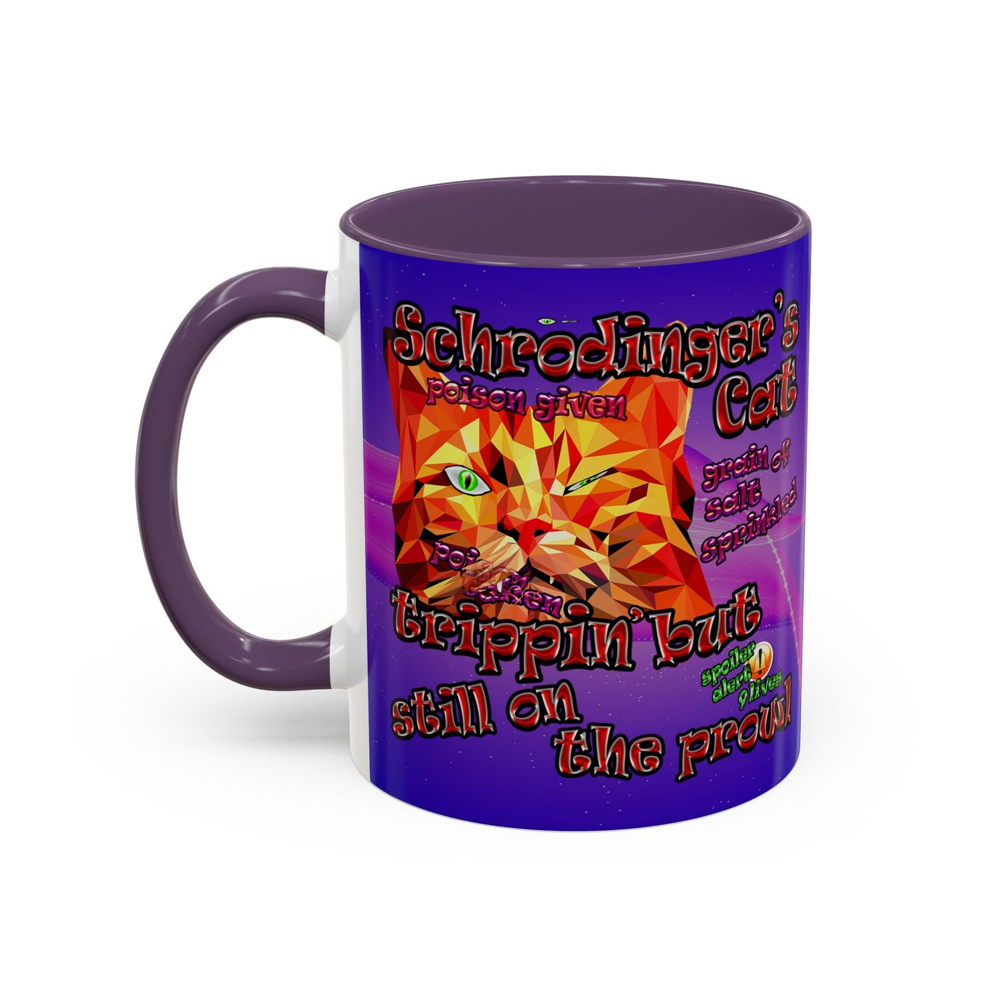 schrodinger's cat - Accent Mug (purple-pink wave)