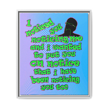 noticed you noticing - framed canvas art (light blue-purple wave)