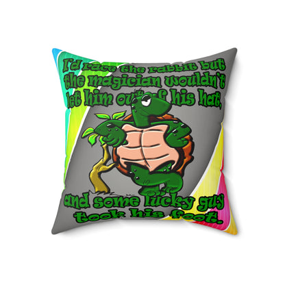 turtle race - Faux Suede Square Pillow - (rainbow split)