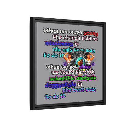 doggystyle - framed canvas art (grey)