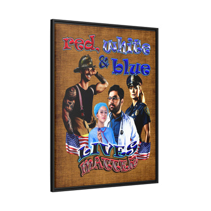 rw&b lives matter - framed canvas art (brown papyrus)