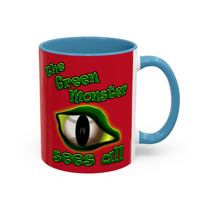 green monster - Accent Mug (dark red)