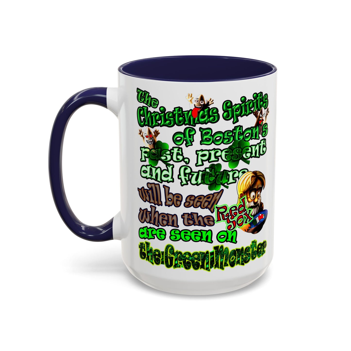 christmas spirits of boston - Accent Mug (white)