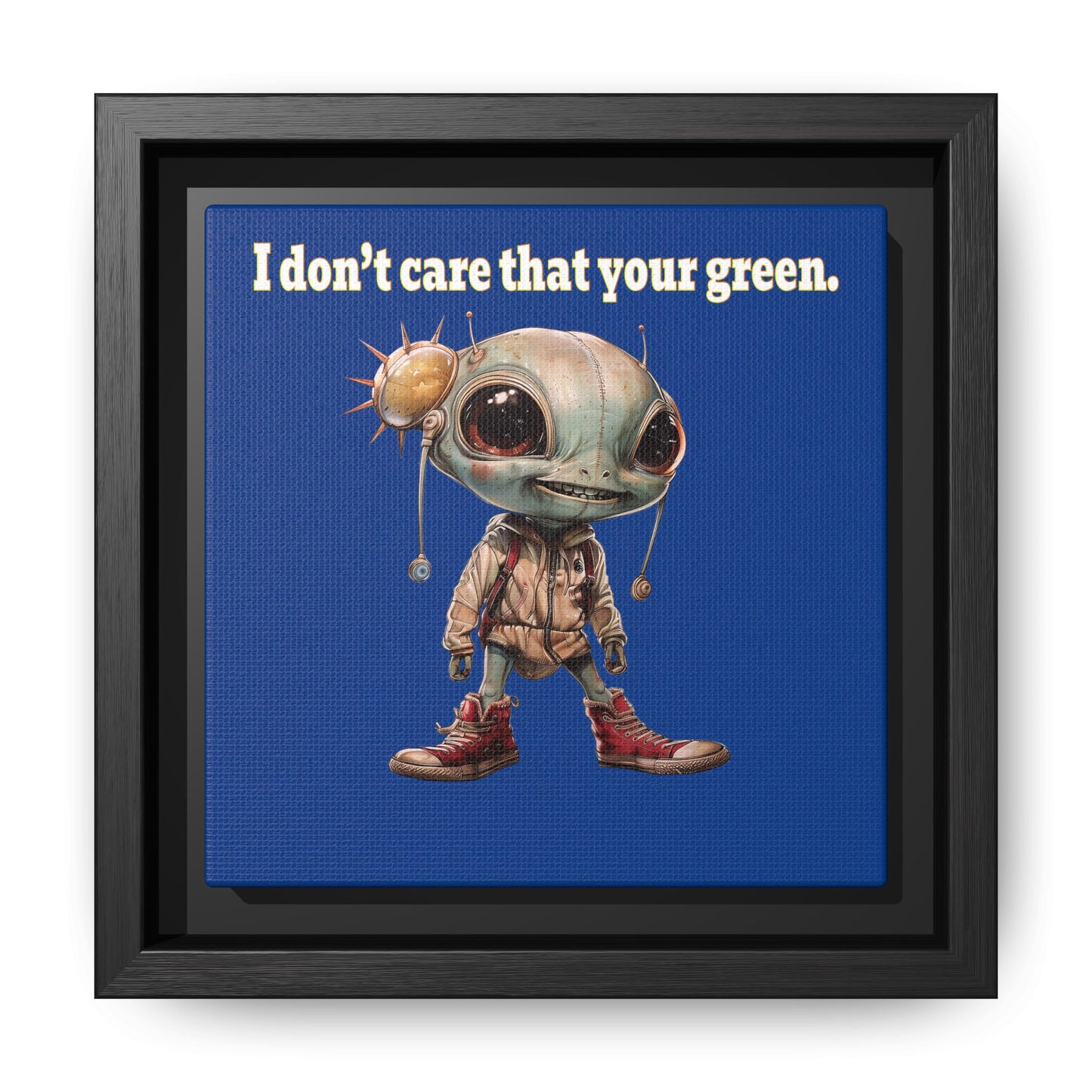 I don't care that your green - framed canvas art (dark blue)