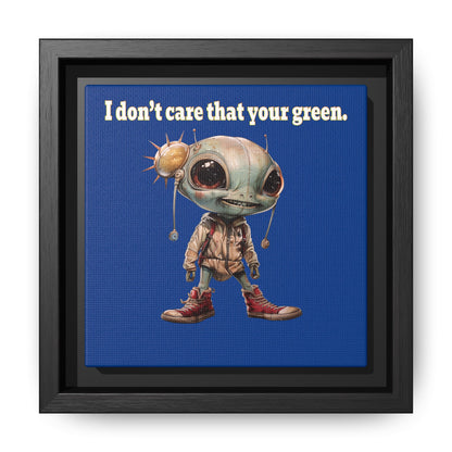 I don't care that your green - framed canvas art (dark blue)