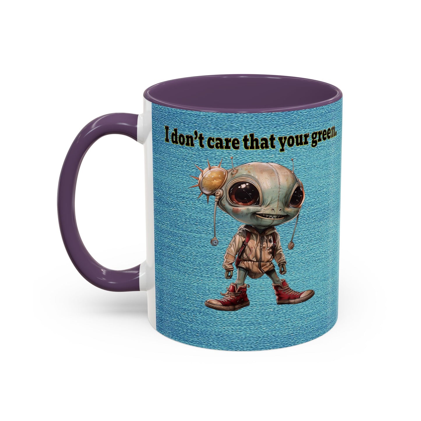 I don't care that your grey - Accent Mug (faded blue)